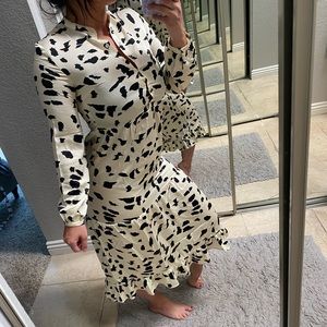 PIECES COW PRINT TIERED DRESS